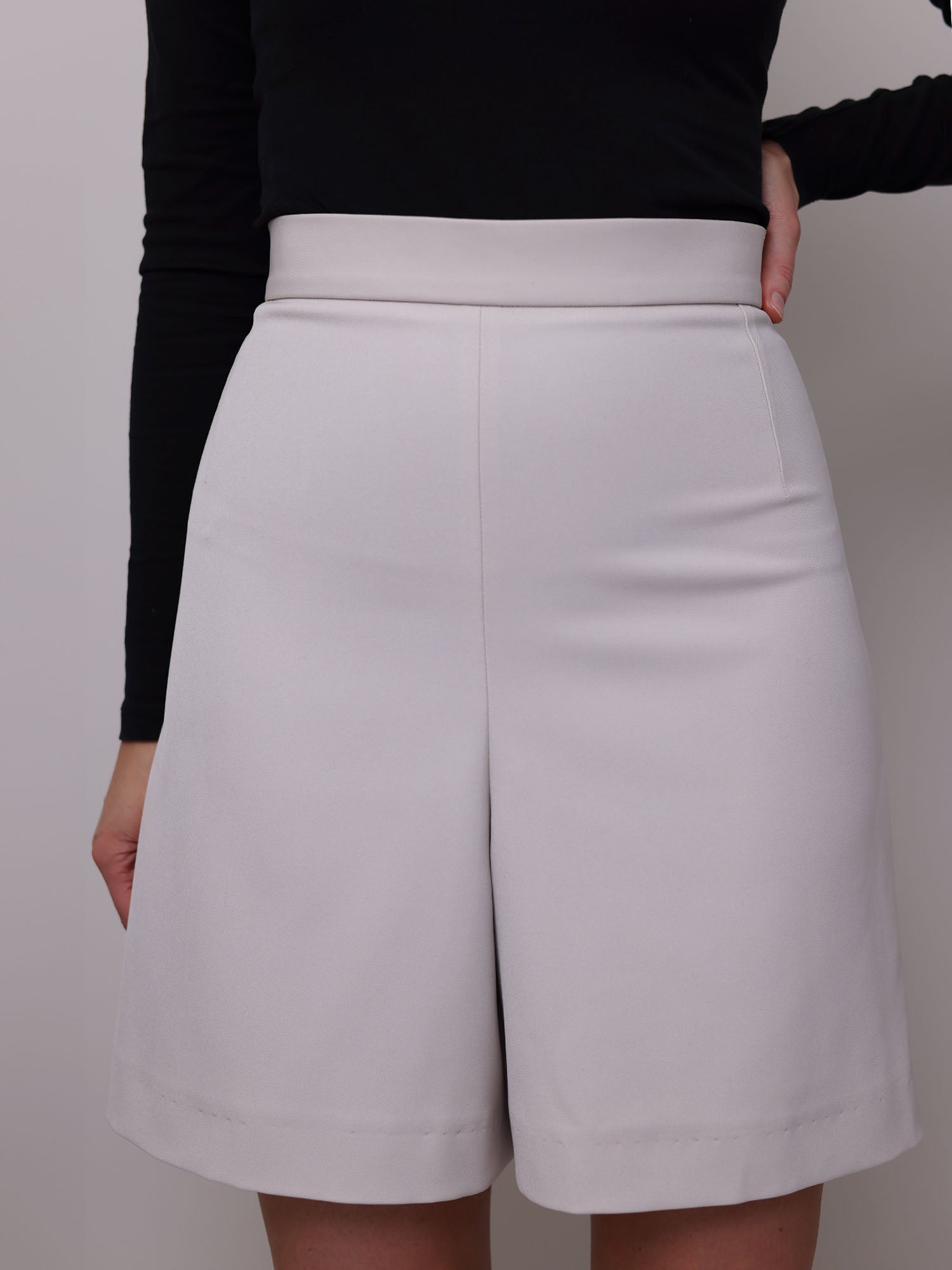 Close-up of the high-waisted skort sewing pattern